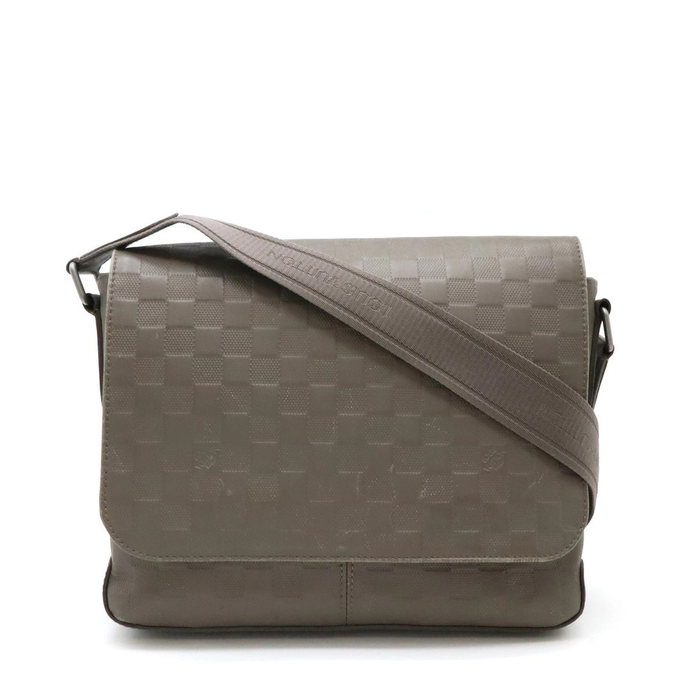 LOUIS VUITTON Damier Infini District Messenger Crossbody Granite Greige Gray